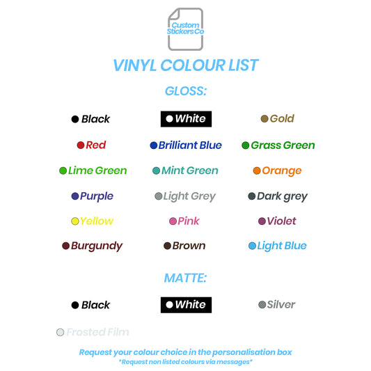 Large Custom Text Transfer Sticker - 500MM